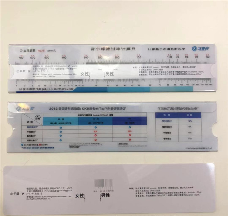 Plastic Medical glomerular filtration Straight Scale Ruler