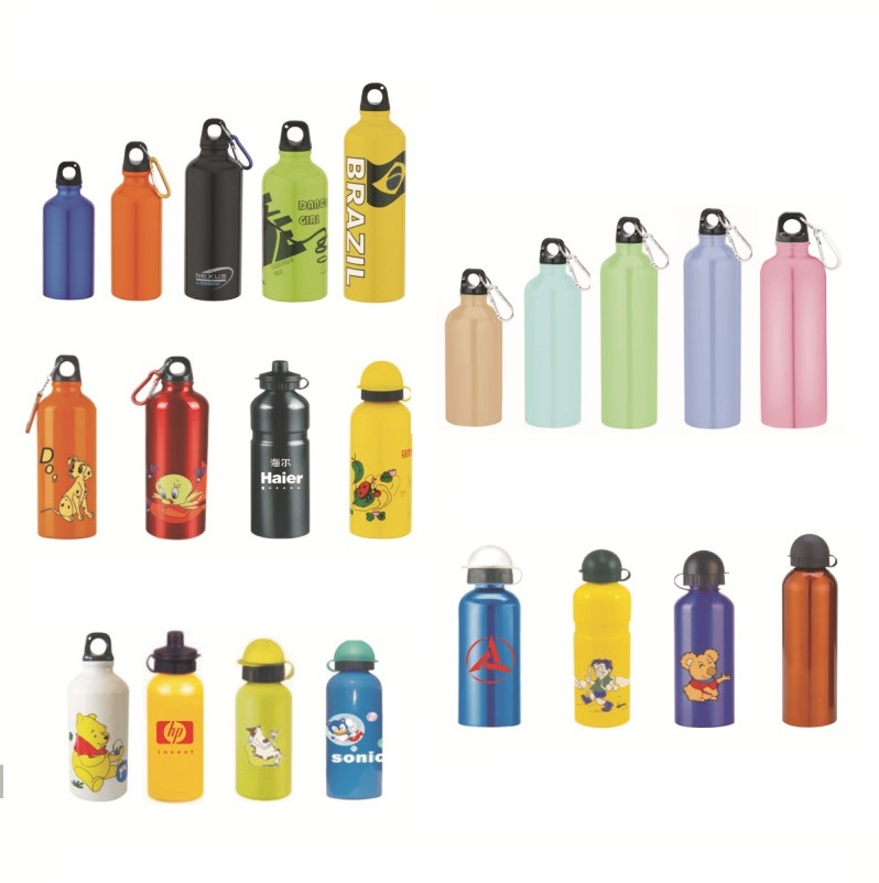  350-1000ML Durable single wall Silver Aluminium Sports Water Bottles