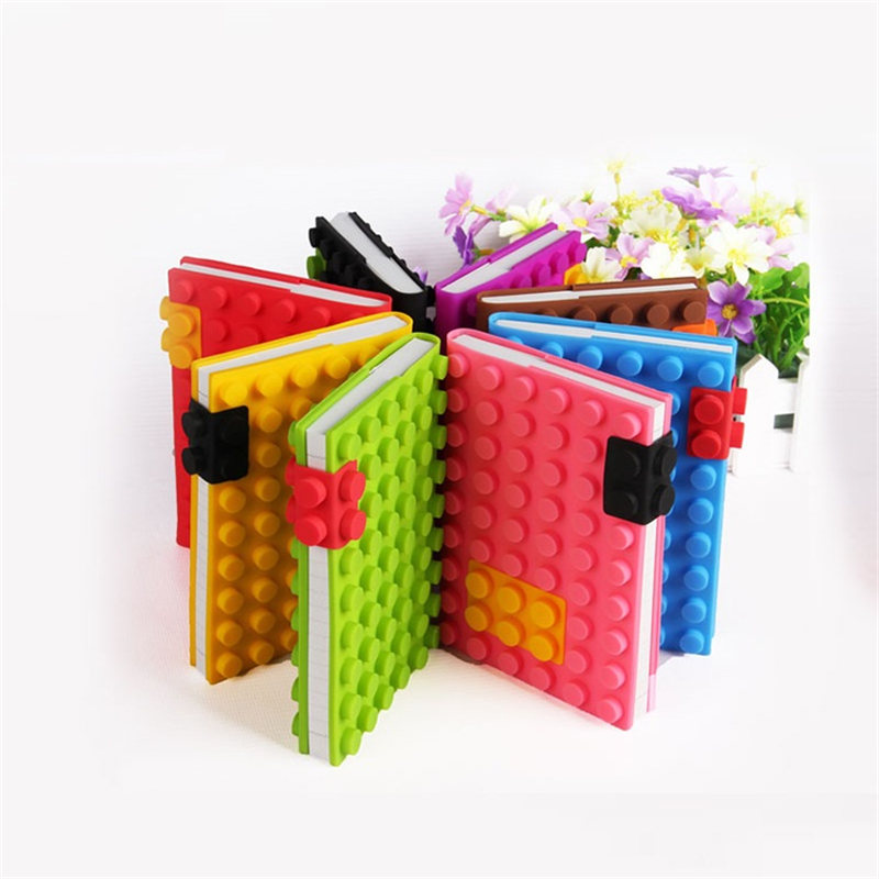 Creative Round Squart Shape DIY Building block Cover A4/A5/A6/A7 Size Notebook 