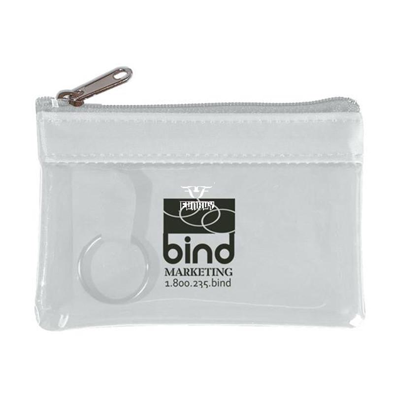Translucent Zippered Coin Pouch In Vinyl
