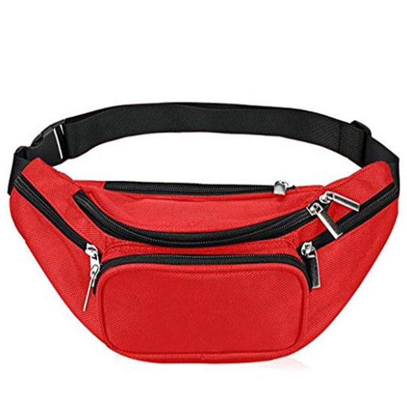 5-zipper pockets nylon fanny pack