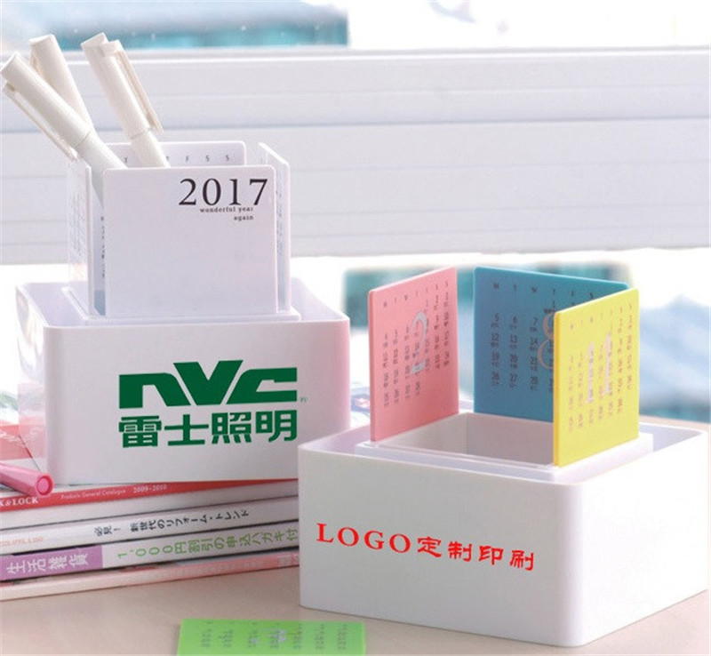 Colored pen holder calendar 