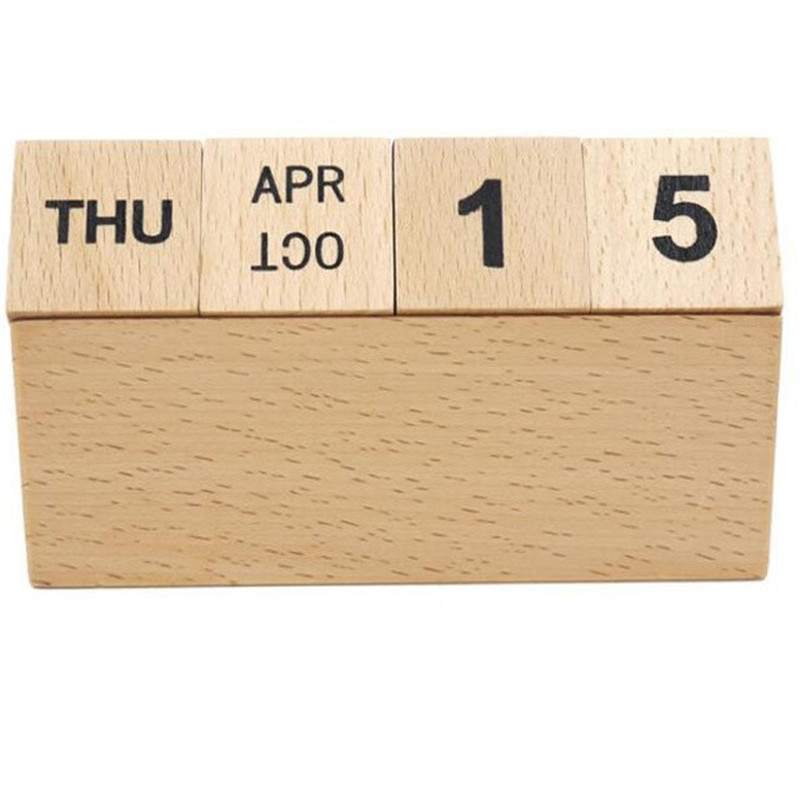 Creative DIY wooden perpetual desk calendar
