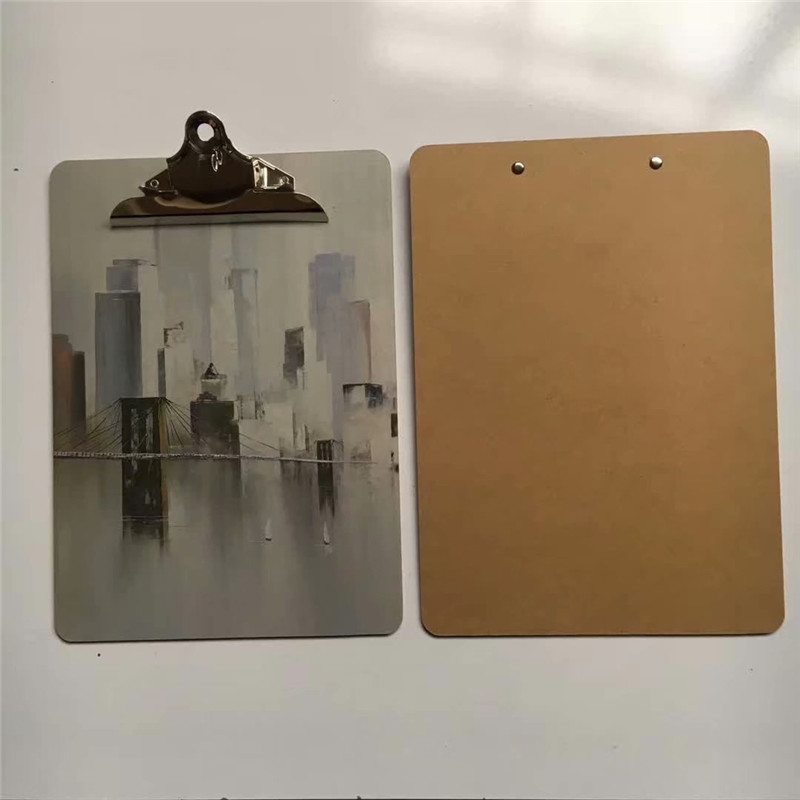 2019 New Product Full color UV printing MDF Clipboard With Butterfly Clip                                                                                                                       