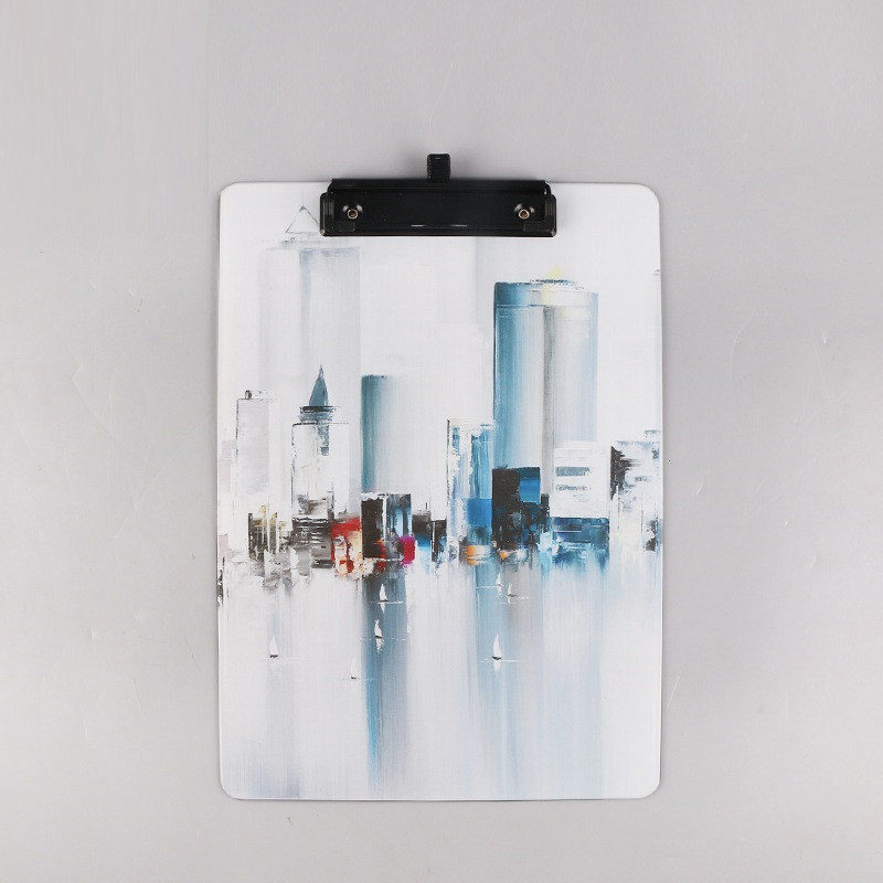 Full color UV printing Matte Surface Plastic Clipboard  with pen holder  