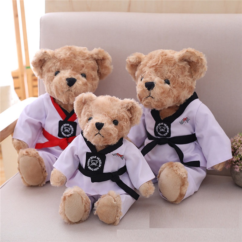 Plush toy Teddy bear with Taekwondo Uniform