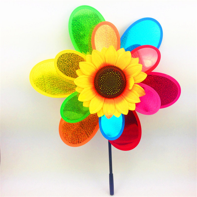 Double layer colorful Sunflower Kids Toy Windmills