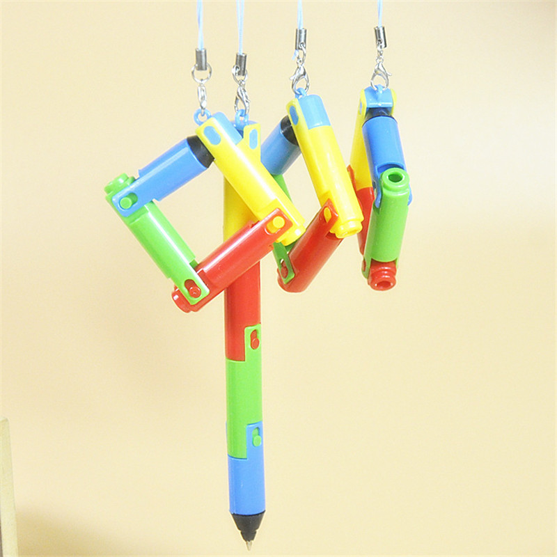 Creative foldable Plastic ball-point pen 