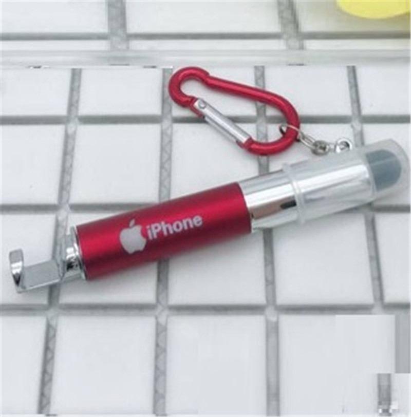 LED flashlight ballpoint pen with phone holder and Carabiner 