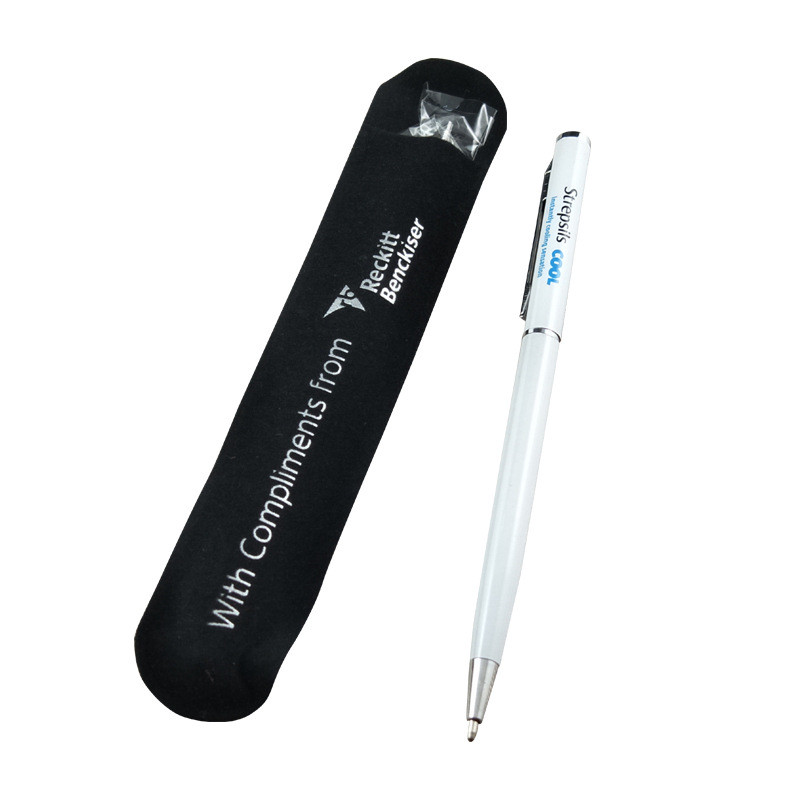 Advertising Twist Metal Ballpoint Pen with small velour bag ​