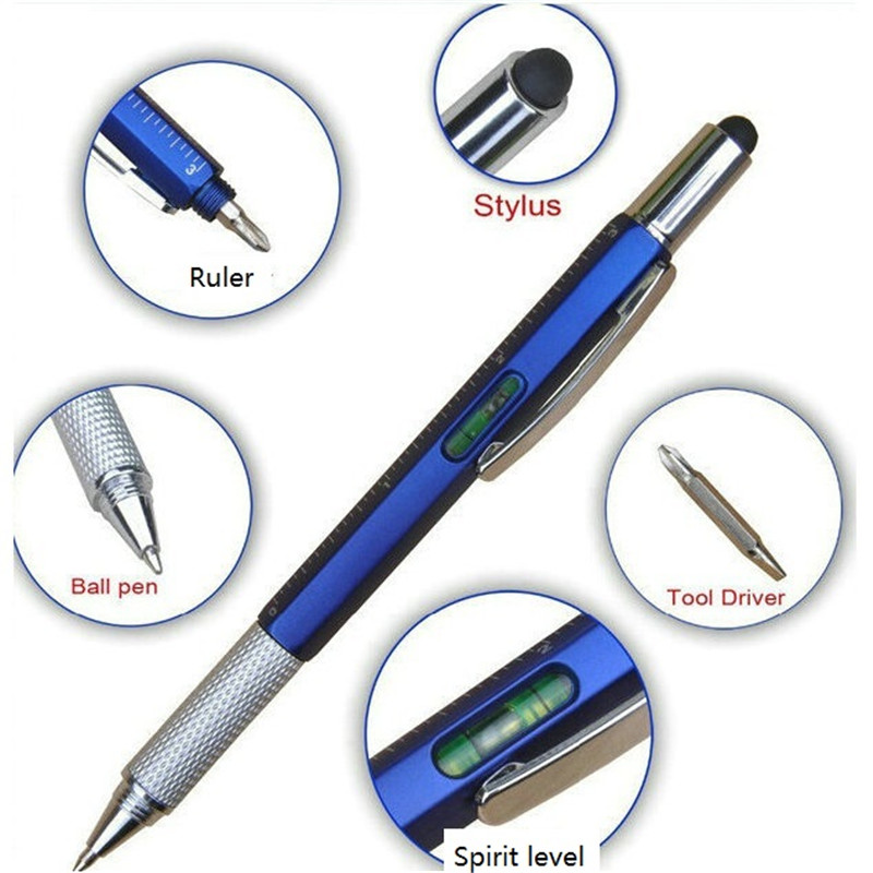  6 in 1 multi functional plasticTool Pen with Ruler,level,Stylus and Screwdrive  - 副本