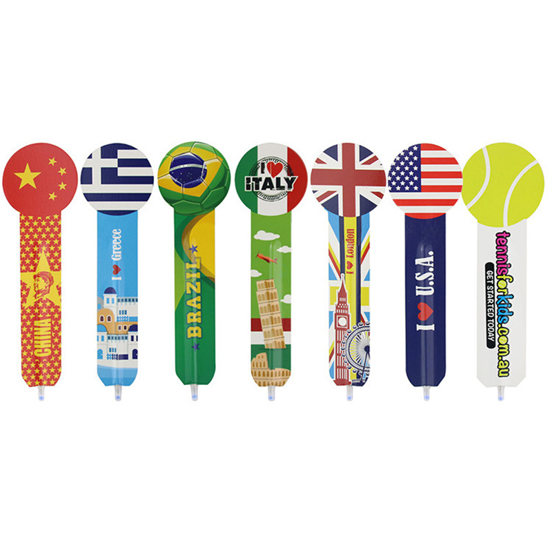 Football World Cup flag Bookmarker Pen Paper Ball Pen 