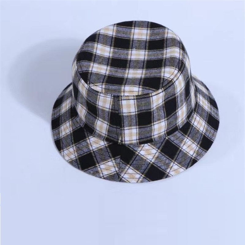 Check gingham Summer hats  fishing hats beach sun cap