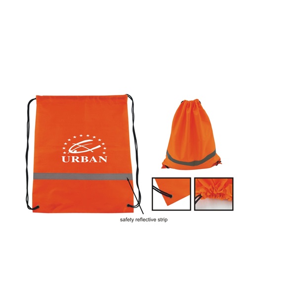 Polyester  Reflective Drawstring Bag For Promotion